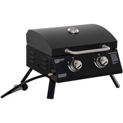 Barbecue a Gas Pieghevole con Coperchio e 2 Bruciatori - Outsunny