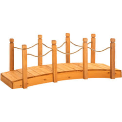 Outsunny - Ponticello di Legno da Giardino ad Arco con Sponde Laterali