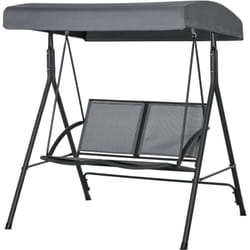 Outsunny - Dondolo a 2 Posti da Giardino con Tettuccio Regolabile Grigio