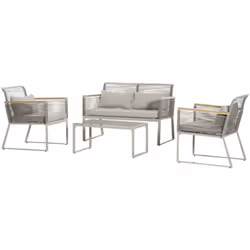 Descrizione: Questo set da giardino da 4 pezzi in vimini in rattan PE Outsunny è realizzato con una struttura in metallo. Il ...