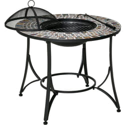 Outsunny - Braciere da Esterno 3 in 1 Tavolino e Griglia per Barbecue