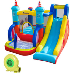 Outsunny - Gioco Gonfiabile 4 in 1 per Bambini 3-8 Anni Gonfiatore e Borsa Inclusi