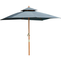Outsunny - Ombrellone da Giardino e Terrazza 3x3m, 8 Stecche in Bamboo