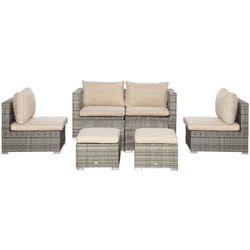 Outsunny - Salotto da Giardino 8 Pezzi con Poltrone Tavolini e Sgabelli