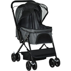 Pawhut - Passeggino per Cani Piccoli Pieghevole con Maniglione Girevole