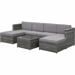 Descrizione: Questo set di mobili da esterno Outsunny è la soluzione perfetta per arredare i tuoi spazi esterni! Ideale per v ...