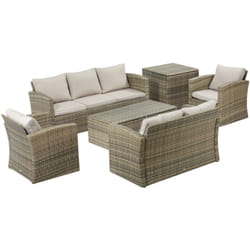 Outsunny - Mobili da Giardino 6 Pezzi in Rattan Divani Poltrone Tavoli
