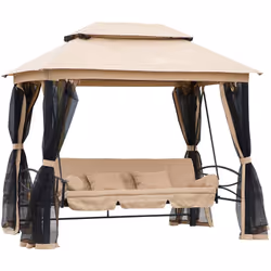Descrizione: Accomodati su questo dondolo da giardino con gazebo Outsunny e lasciati cullare durante le belle giornate. La st ...