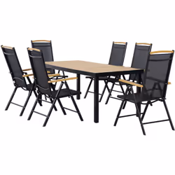 Descrizione: Ami organizzare cene e aperitivi in terrazza? Allora non puoi fare a meno di questo set con tavolo e sedie da gi ...