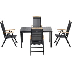Outsunny - Set da Giardino con Tavolo 4 Persone Sedie Pieghevoli