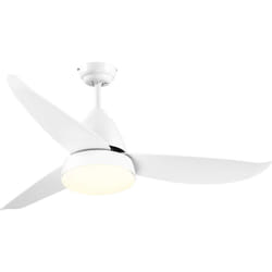 Homcom - Ventilatore a Soffitto Luce led 6 Velocità Telecomando Incluso Bianco