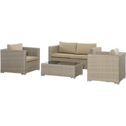 Outsunny - Set 4 Pz Salotto da Esterni Mobili da Giardino in Rattan