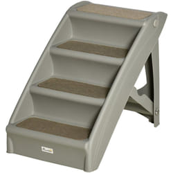 Pawhut - Rampa per Cani Pieghevole 4 Gradini Antiscivolo Grigio