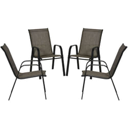Set 4 Pz Sedie da Giardino Impilabili con Braccioli - Outsunny
