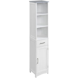 Kleankin - Mobile bagno Scaffale a 3 Ripiani 1 Cassetto 1 Armadietto in mdf