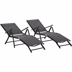 Descrizione: Goditi il relax all'aperto con questo set di due sedie sdraio da terrazzo Outsunny. L'angolo posteriore può esse ...