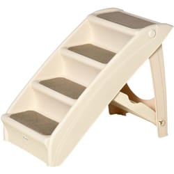 Pawhut - Scaletta per Cani Pieghevole con 4 Gradini Antiscivolo Beige