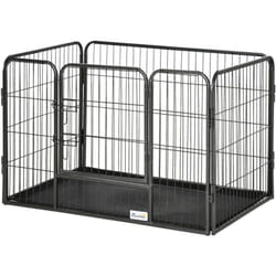 Pawhut - Box per Cani Recinzione in Metallo per Animali con 4 Pannelli