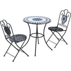 Outsunny - Set da Giardino 3 Pezzi 2 Sedie Pieghevoli 1 Tavolino