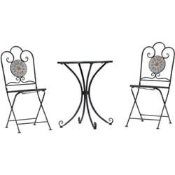 Outsunny - Set da Giardino 3 Pz 2 Sedie Pieghevoli e 1 Tavolo a Mosaico