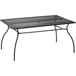 Tavolo da Giardino Rettangolare con Piano d'Appoggio a Rete - Outsunny