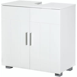 Kleankin - Mobile Bagno a u Sotto Lavabo Salvaspazio con Ripiano Interno Bianco