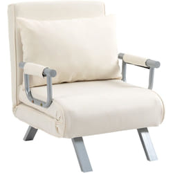 Homcom - Poltrona Letto Singola per Soggiorno Camera da Letto e Ufficio Beige