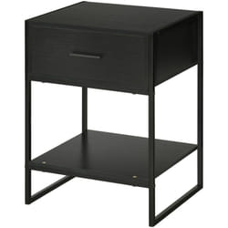 Homcom - Comodino con Cassetto e Ripiano Aperto Moderno in Acciaio e Truciolato