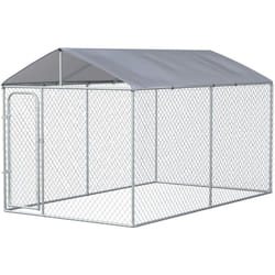 Pawhut - Kennel per Cani in Metallo Galvanizzato con Tettuccio in Oxford