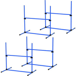 Pawhut - Set di 4 Ostacoli Agility Dog per Addestramento Cani , Blu