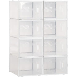 Homcom - Scarpiera Moderna Salvaspazio 8 Cubi 28x36x21cm in Plastica pp Bianco
