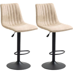 Set 2 Pezzi Sgabelli da Bar Vintage ad Altezza Regolabile Marrone Chiaro - Homcom