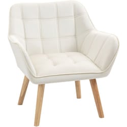 Homcom - Poltrona Design Nordico per Casa e Ufficio in Legno ed Effetto Velluto
