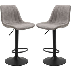 Set 2 Sgabelli da Bar Altezza Regolabile con Schienale Stile Industriale - Homcom