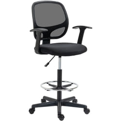 Vinsetto - Mesh Drafting Chair with Adjustable Footrest Ring and Swivel Wheels