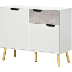 Credenza Moderna a 2 Armadietti con Cassetto in Truciolato Legno di Pino - Homcom