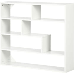 Libreria Moderna a Parete a 4 Livelli in Legno, 94x19.5x80cm, Bianco - Homcom