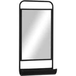 Homcom - Specchio Moderno in Metallo Nero con Mensola 36.2x12x71.7cm