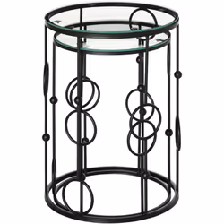 Descrizione: Linee eleganti, colore dorato e un design esclusivo rendono questo set da 2 tavolini piccoli HOMCOM la scelta pe ...