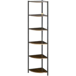 HOMCOM Libreria ad Angolo Moderna a 6 Ripiani in MDF e Metallo 34x34x166cm
