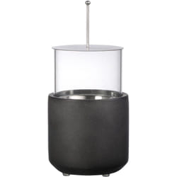 Homcom - Caminetto Bioetanolo da Tavolo con Serbatoio da 0.4L Ø12x19cm Grigio