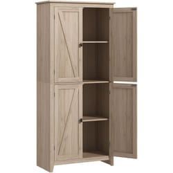 Credenza Moderna a 4 Ante in Legno con Mensole Regolabili e Base Rialzata - Homcom