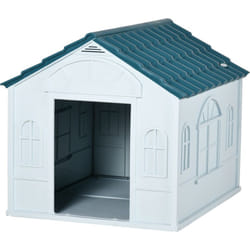 Pawhut - Casetta per Cani Taglia Grande max. 30kg Impermeabile in pp Blu