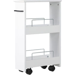 Kleankin - Carrellino Salvaspazio Multiuso in Legno con Ruote per Bagno e Cucina