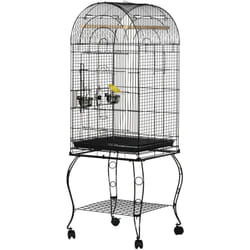 Voliera Gabbia per Uccellini con Ruote in Metallo 51x51x153cm Nero - Pawhut