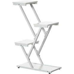 Outsunny - Espositore a 4 Livelli per Piante e Oggetti in Acciaio e mdf Bianco