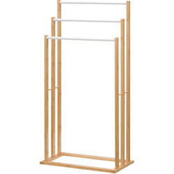 Homcom - Portasalviette a 3 Barre in Bambù color Legno Naturale