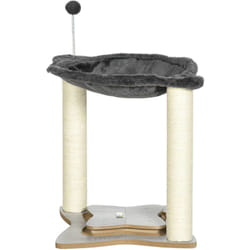 Albero Tiragraffi con Amaca in Peluche Base con Gioco e Pali Sisal - Pawhut