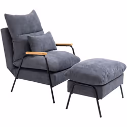 Descrizione: Dopo una lunga giornata hai bisogno di tornare a casa e rilassarti. Questa poltrona moderna HOMCOM con pouf pogg ...