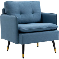 Poltrona per Soggiorno e Camera da Letto con Seduta Imbottita Blu Scuro - Homcom